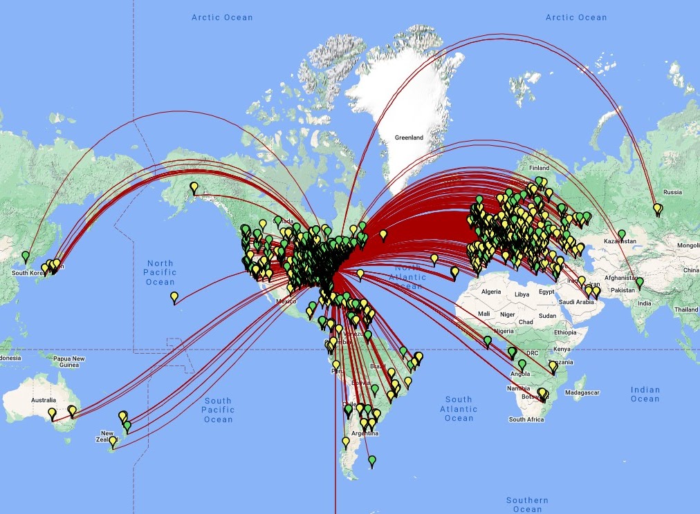 QSL Contact Map